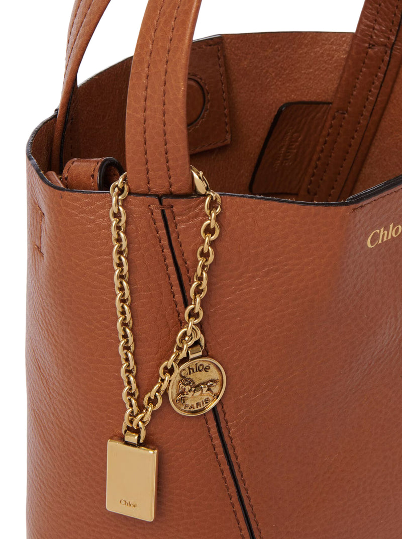 CHLOÉ SPIN SMALL TOTE BAG IN GRAINY LEATHER