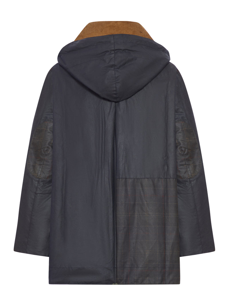 WAXED JACKET WITH VELVET COLLAR