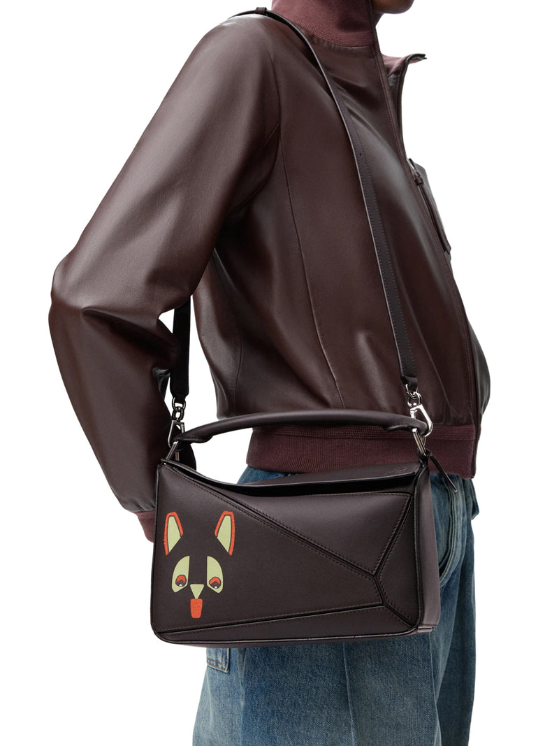 FUTURIST CAT SMALL PUZZLE BAG IN CALFSKIN