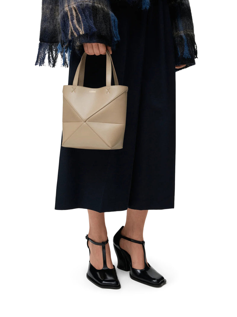 PUZZLE FOLD TOTE BAG IN POLISHED CALFSKIN