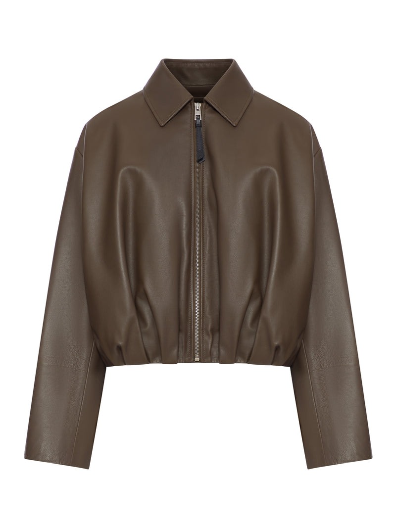 DRAPED LEATHER JACKET