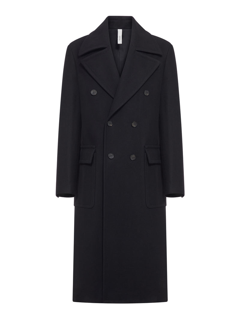 DOUBLE-BREASTED HERRINGBONE COAT