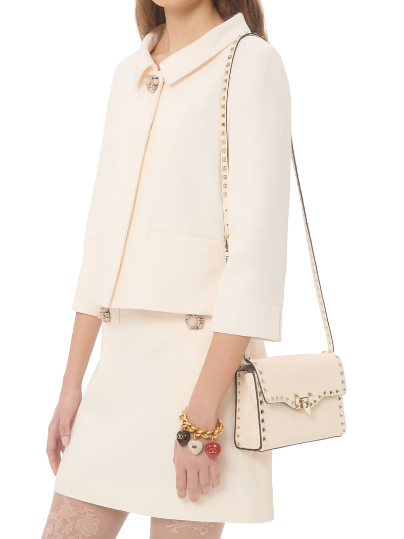 ROCKSTUD SMALL GARNET CALFSKIN CROSSBODY BAG