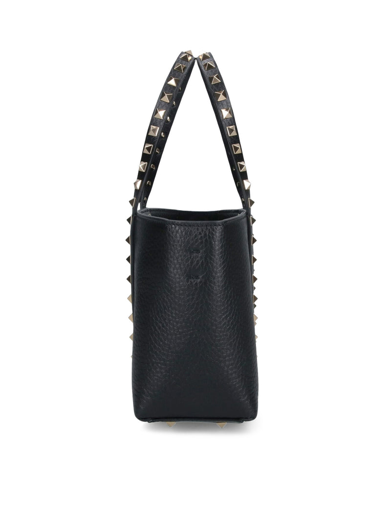 ROCKSTUD MINI TOTE IN HAMMERED LEATHER