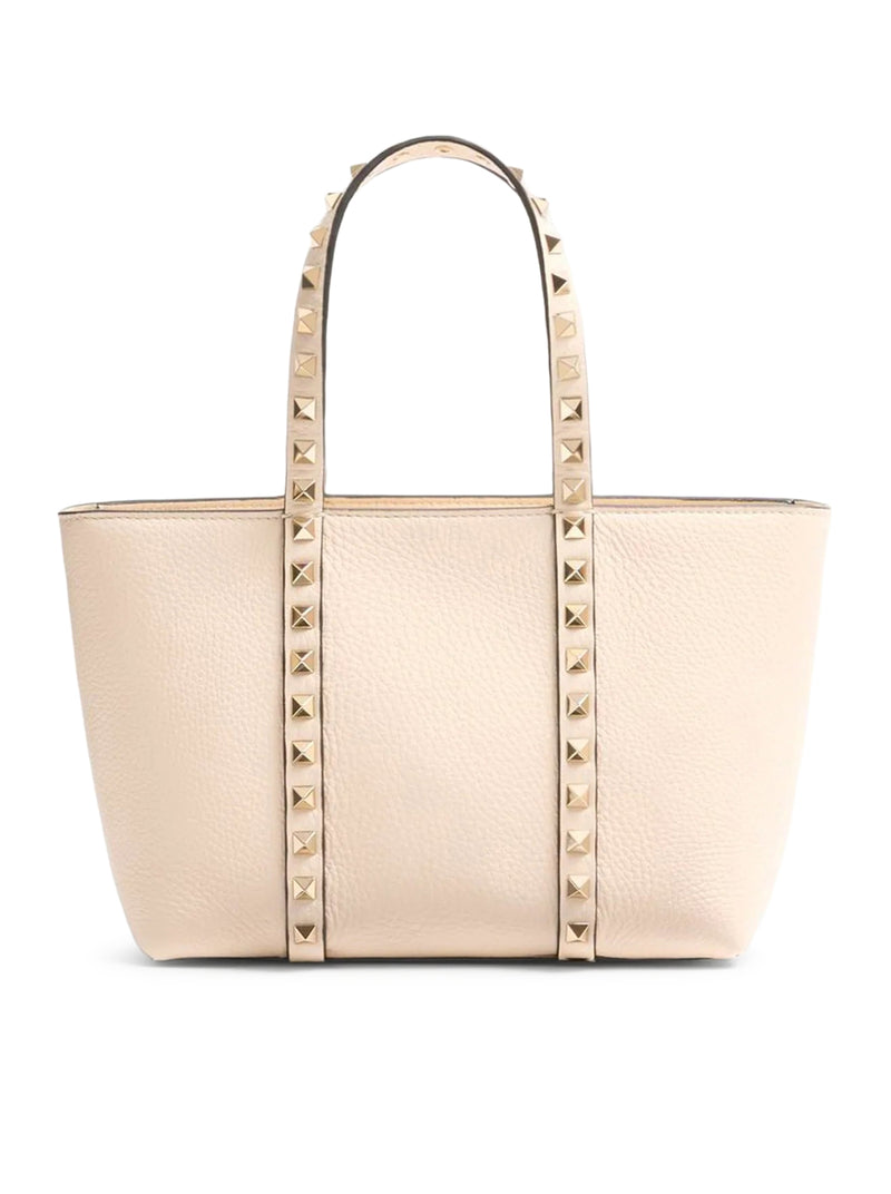 ROCKSTUD MINI TOTE IN HAMMERED LEATHER