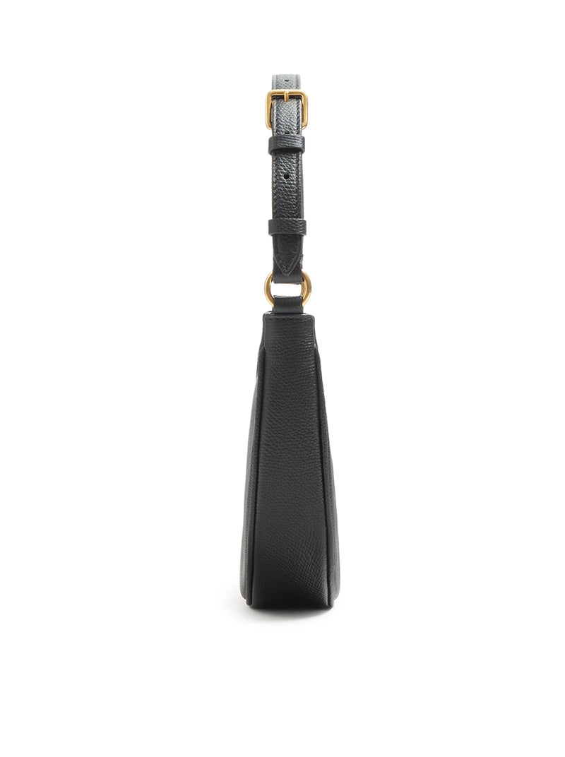 VLOGO SIGNATURE MINI HOBO BAG IN BLACK GARNET CALFSKIN