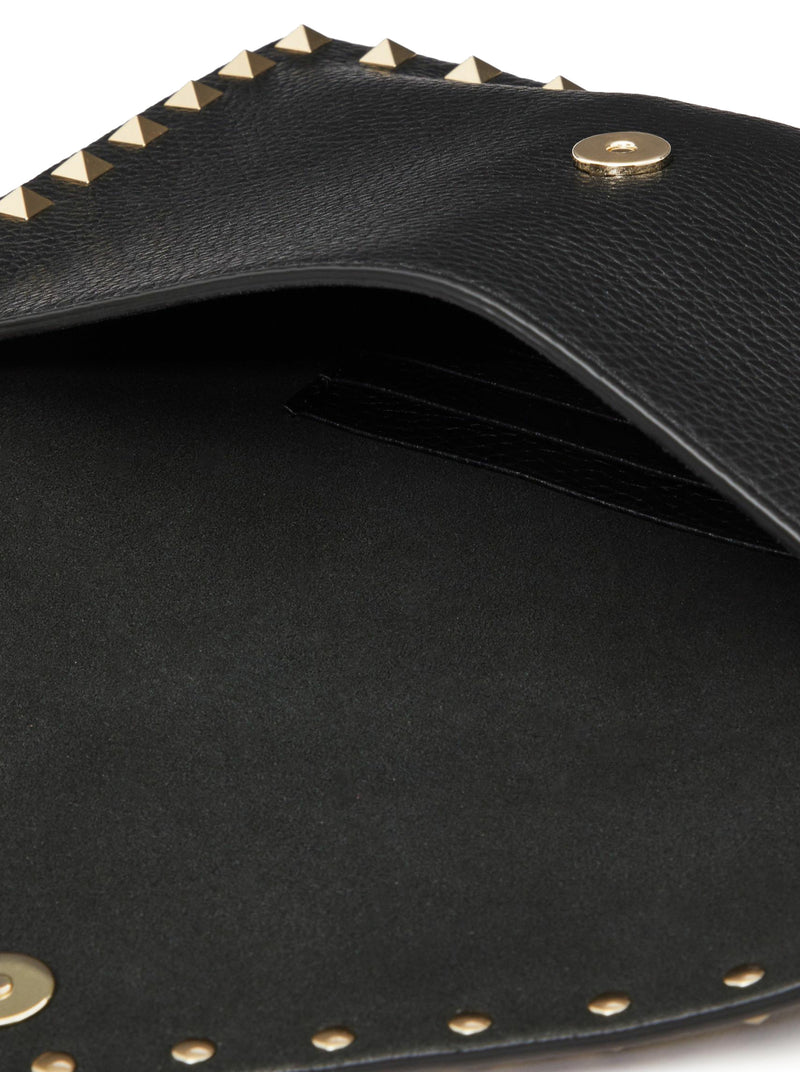 ROCKSTUD POUCH IN GARNET CALFSKIN