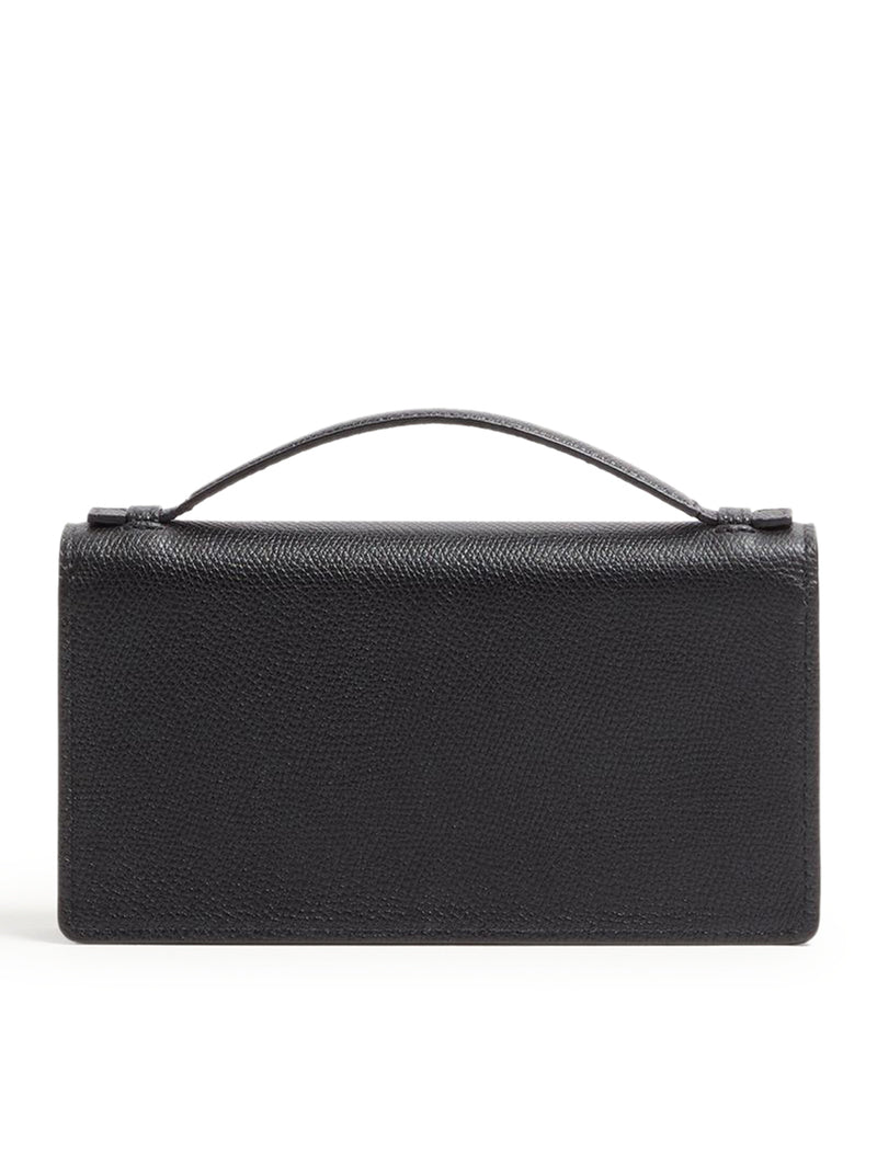 VLOGO SIGNATURE CHAIN WALLET IN GARNET CALFSKIN