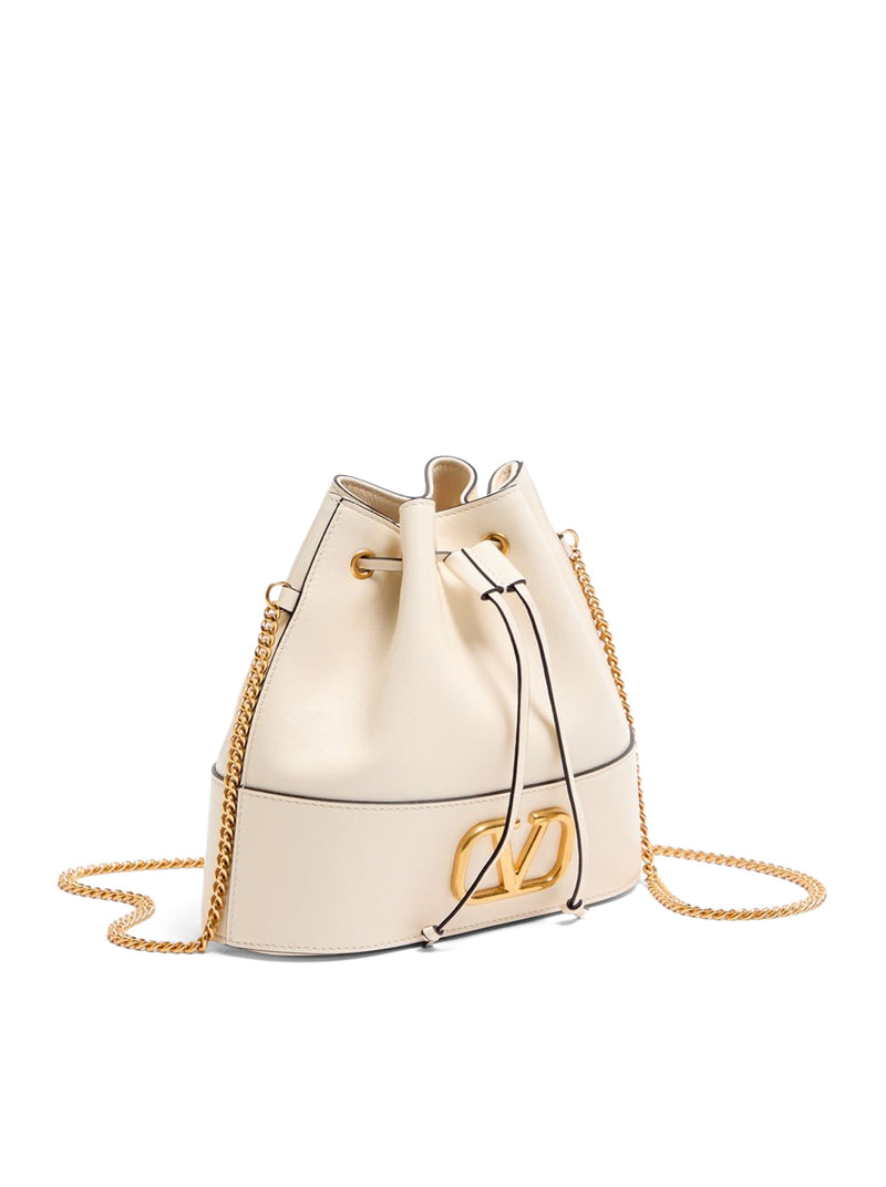 MINI BUCKET BAG WITH VLOGO SIGNATURE CHAIN IN NAPPA