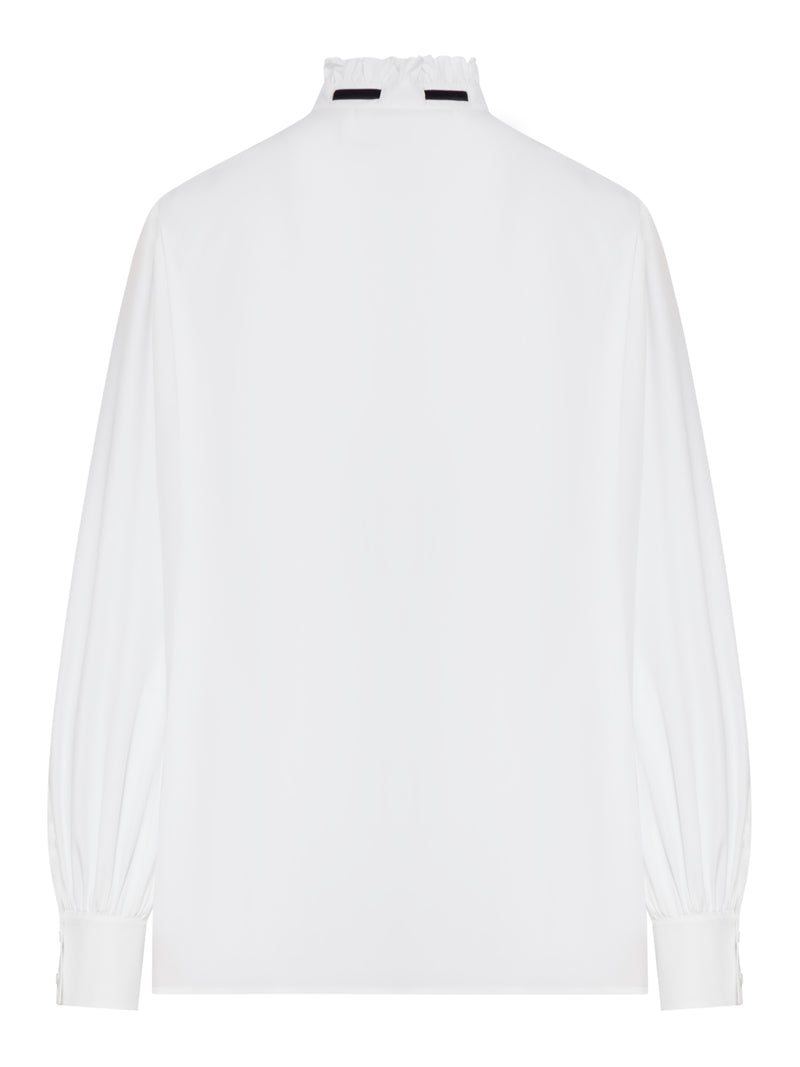 POPLIN SHIRT WITH RUFFLED COLLAR