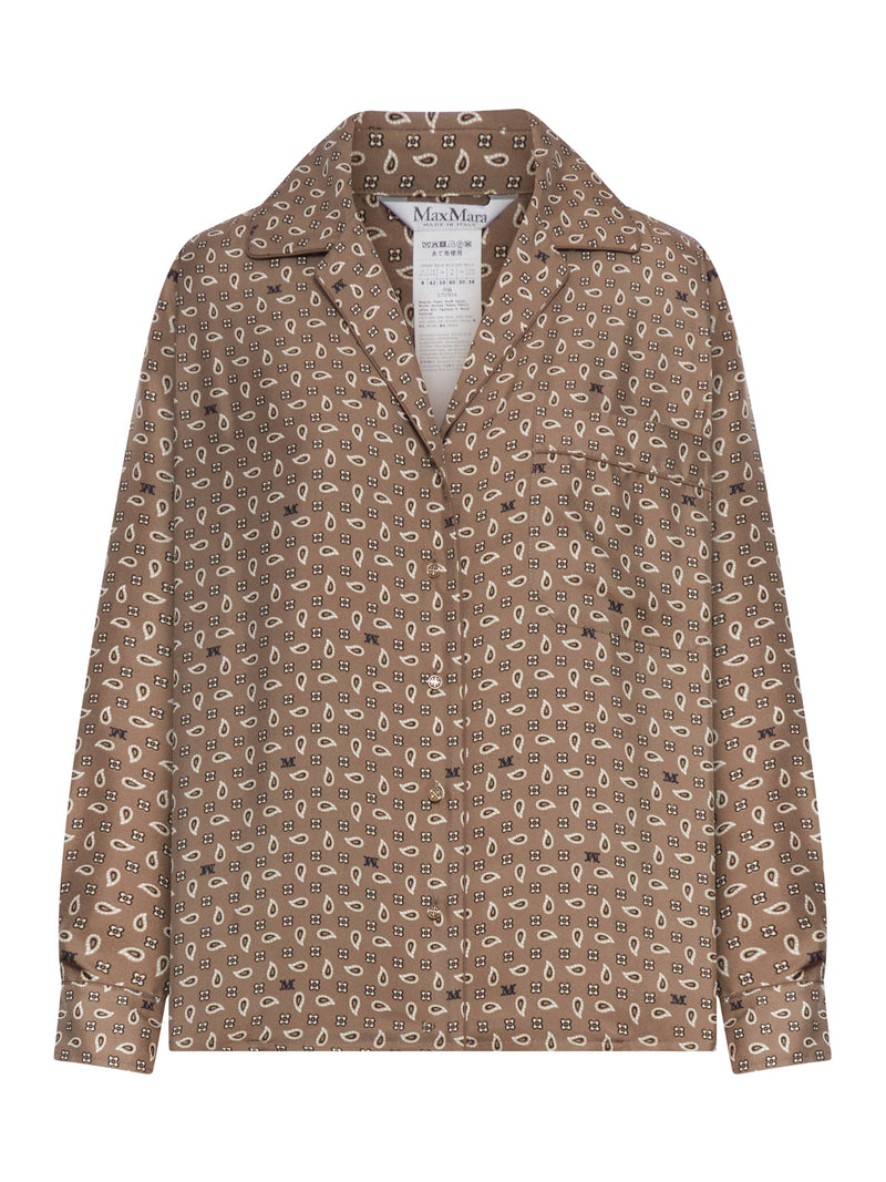 SEMI-FITTED PRINTED SILK SHIRT