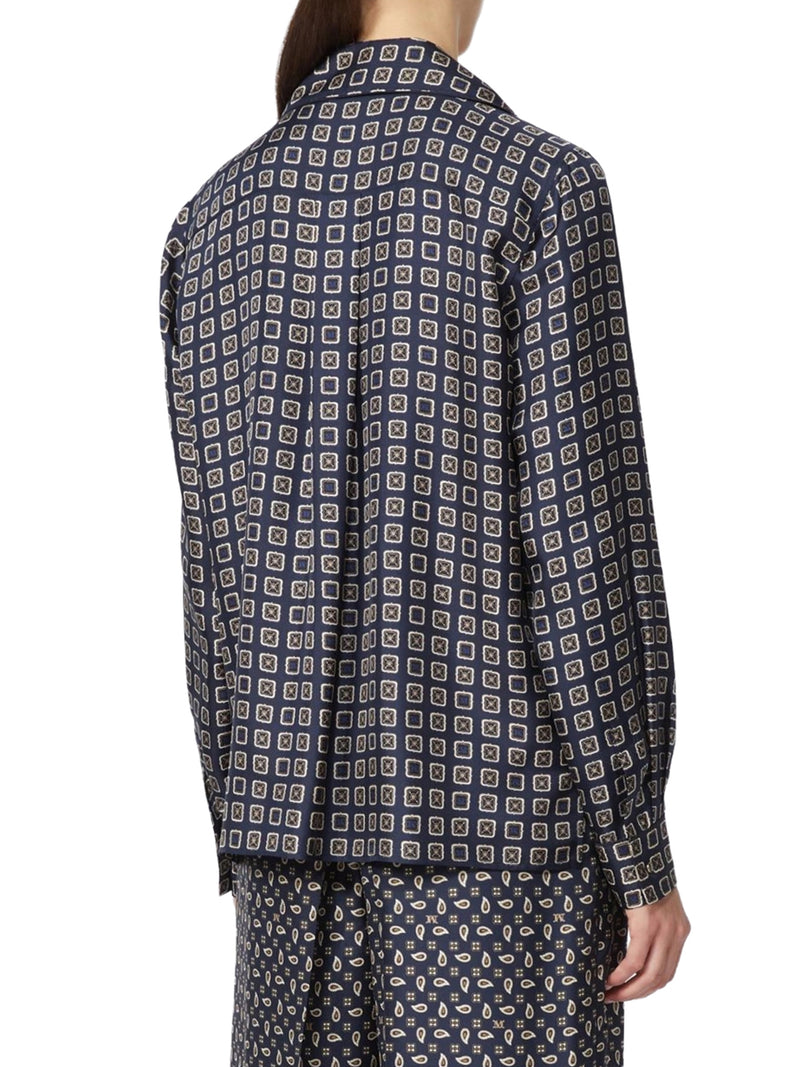 SEMI-FITTED PRINTED SILK SHIRT