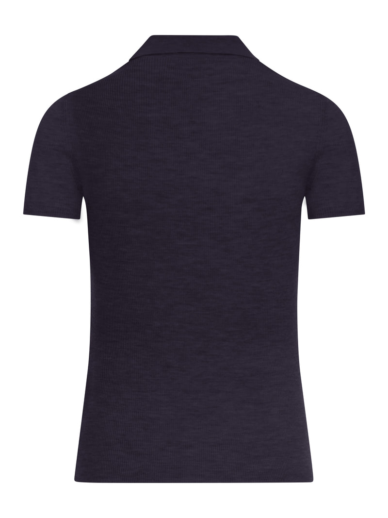 RIBBED WOOL POLO