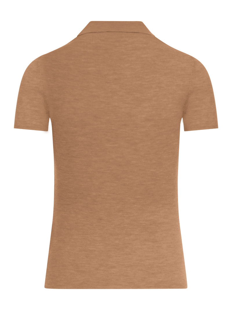 RIBBED WOOL POLO