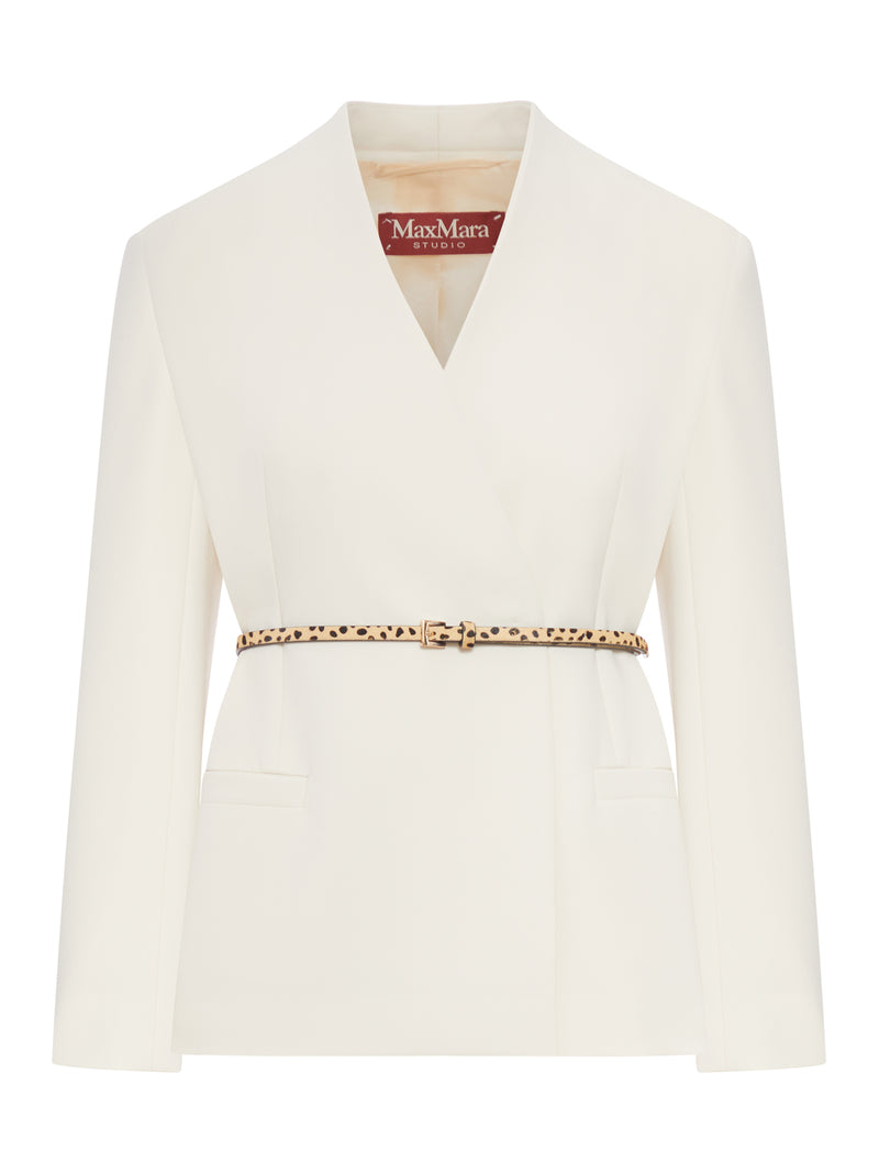 DOUBLE-BREASTED CADY JACKET WITH BELT