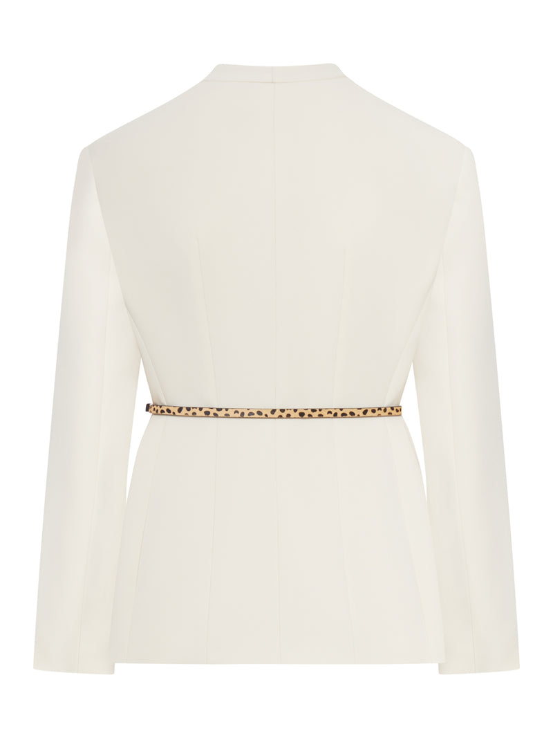 DOUBLE-BREASTED CADY JACKET WITH BELT