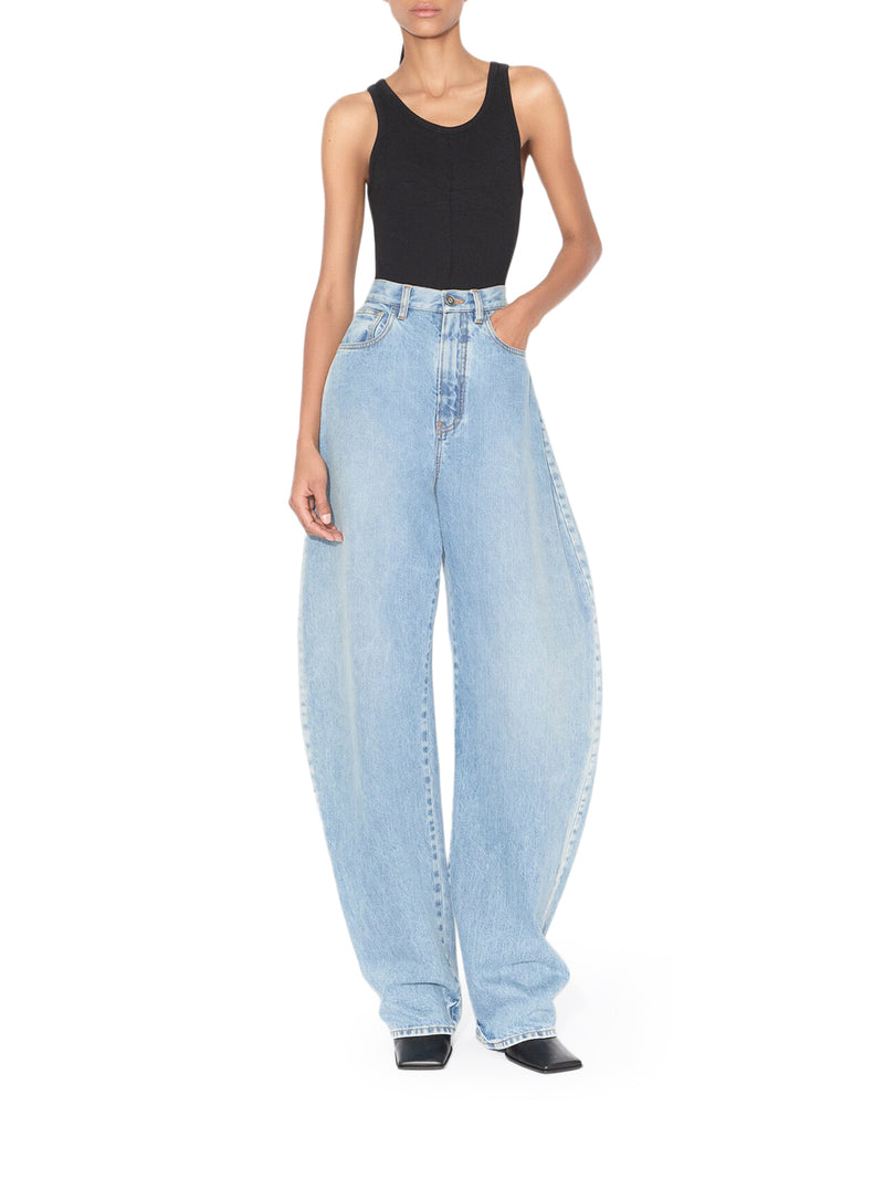 ROUNDED JEANS IN DÉLAVÉ BLUE DENIM