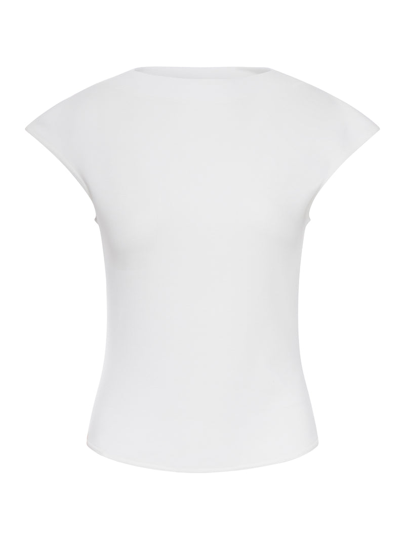 COTTON T-SHIRT WITH CAP SLEEVES