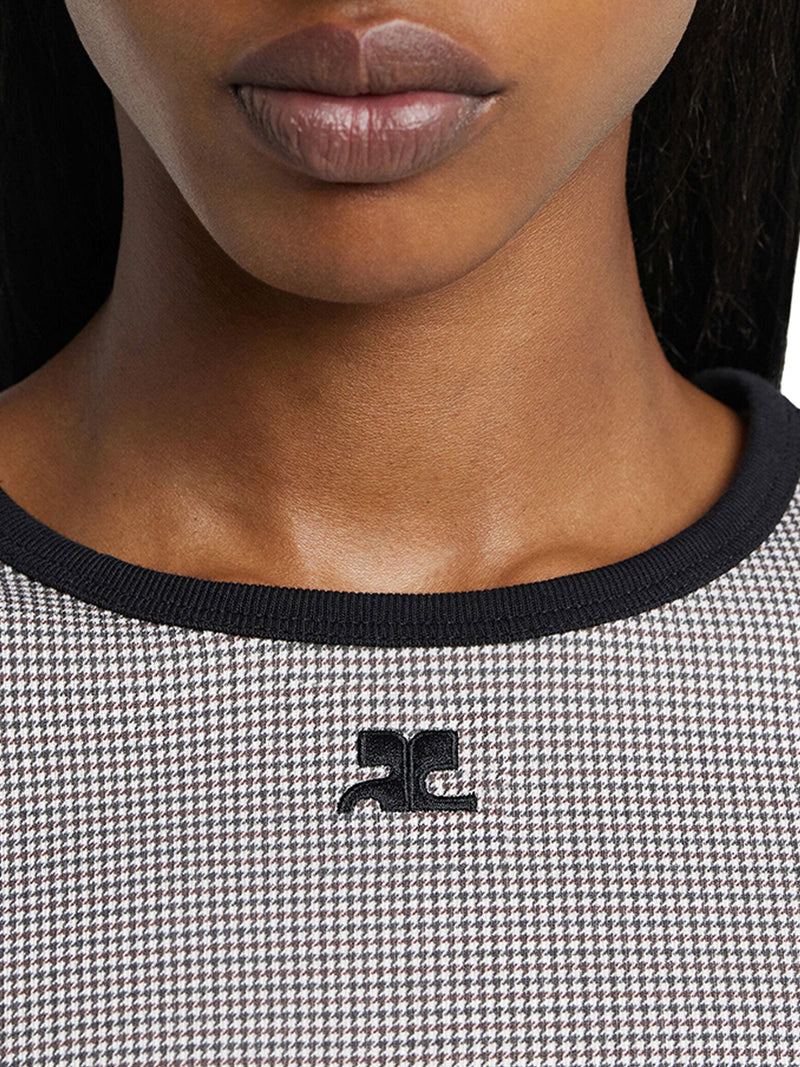 HOUNDSTOOTH CONTRAST T-SHIRT