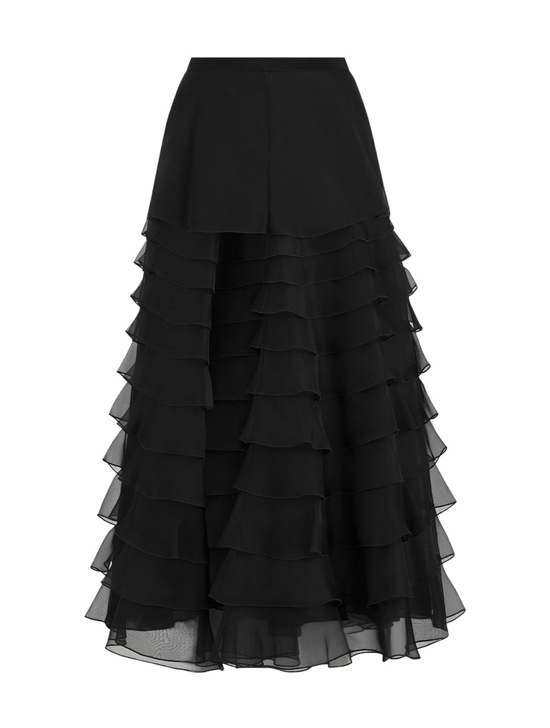 MIDI SKIRT WITH RUFFLES