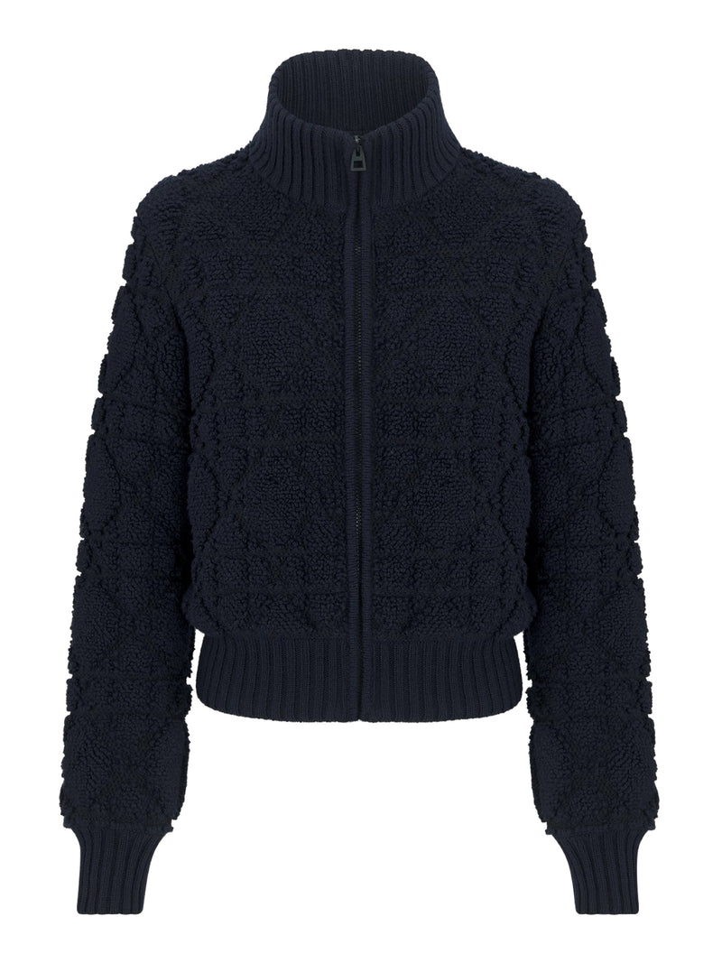 MACROCANNAGE CARDIGAN WITH DIORALPS ZIP