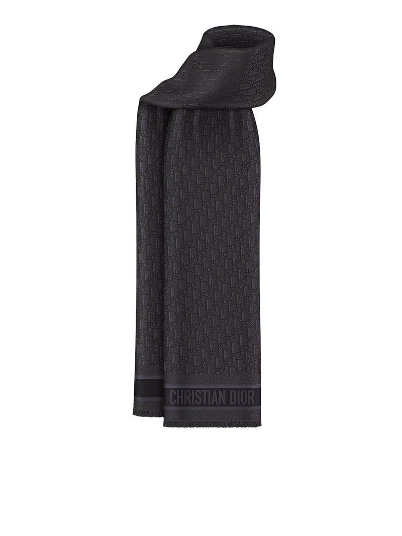 DIOR OBLIQUE NATTE STOLE IN CASHMERE AND SILK
