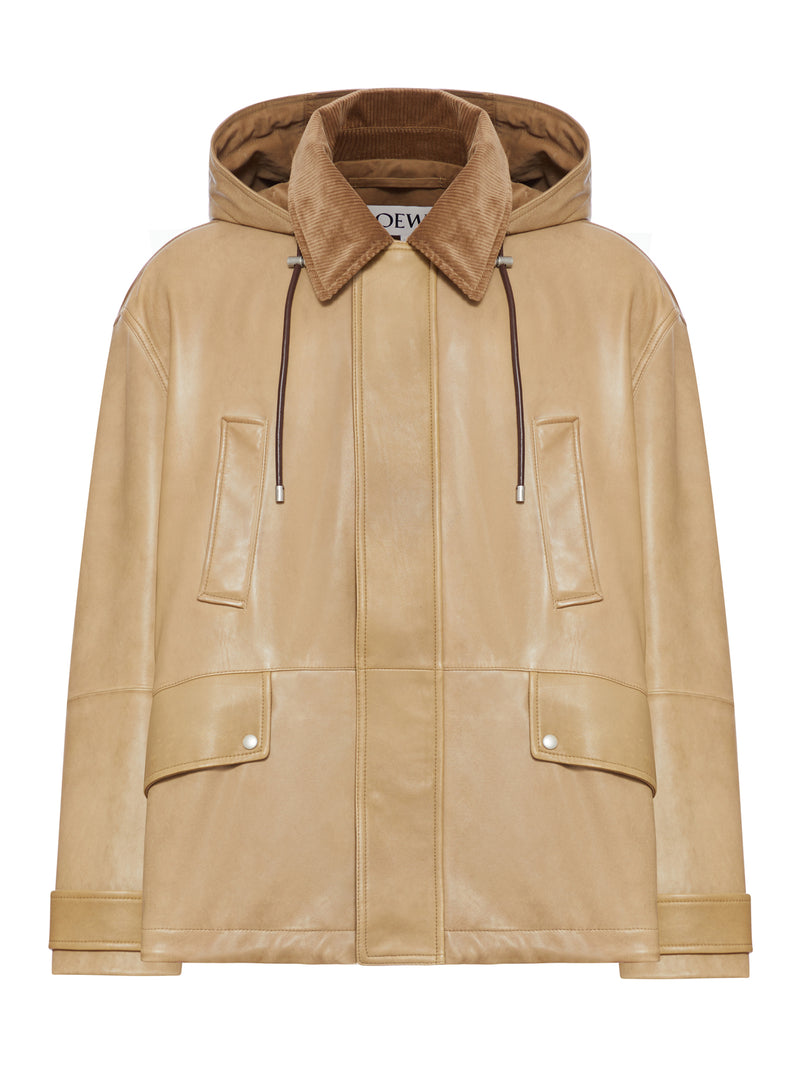 SHORT PARKA IN LAMBSKIN AND COTTON