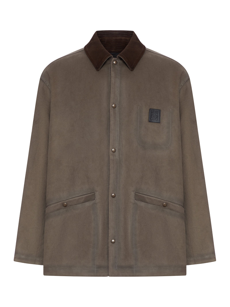 COTTON BLEND OVERSHIRT WITH ANAGRAM PATTERN