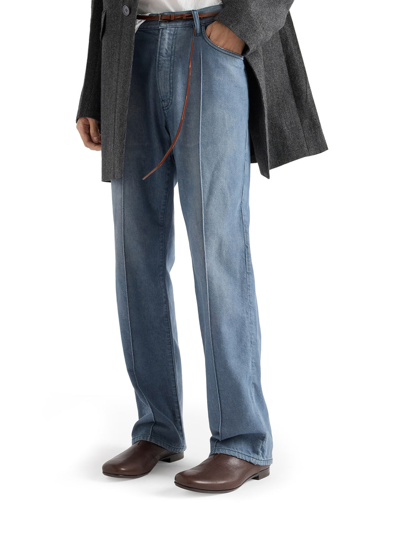 FIVE POCKET JEANS IN WASHED DENIM