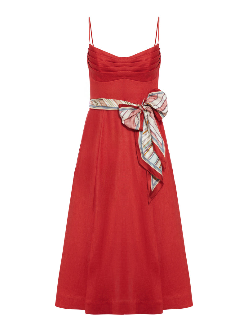 REBELLION TUCK MIDI DRESS