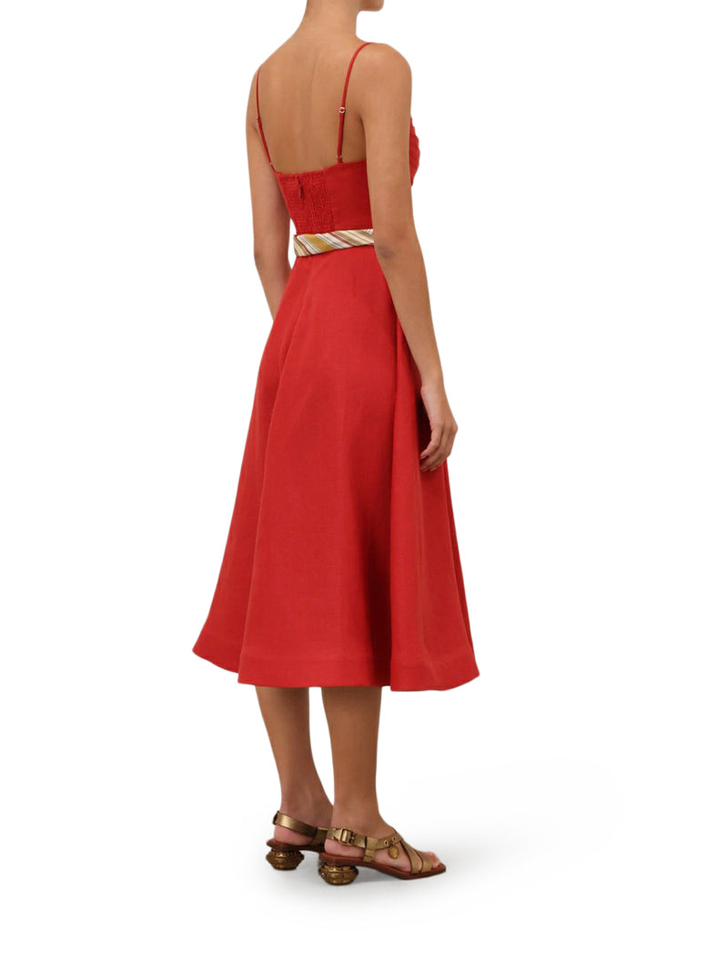 REBELLION TUCK MIDI DRESS