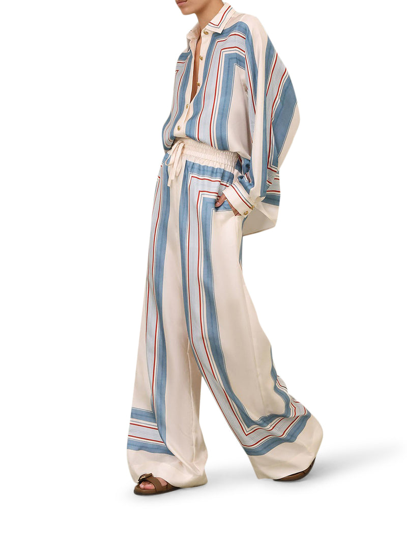 WIDE-WAISTED SILK TROUSERS