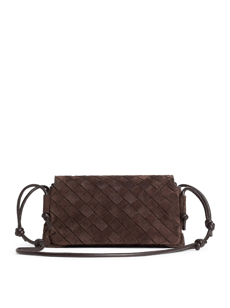 SUEDE POUCH WITH BRAIDED WORKMANSHIP