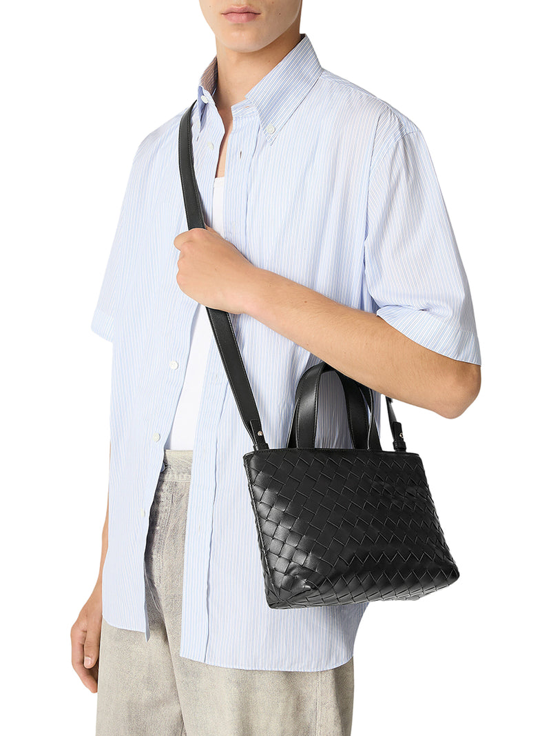 MINI WOVEN TOTE BAG WITH ZIP