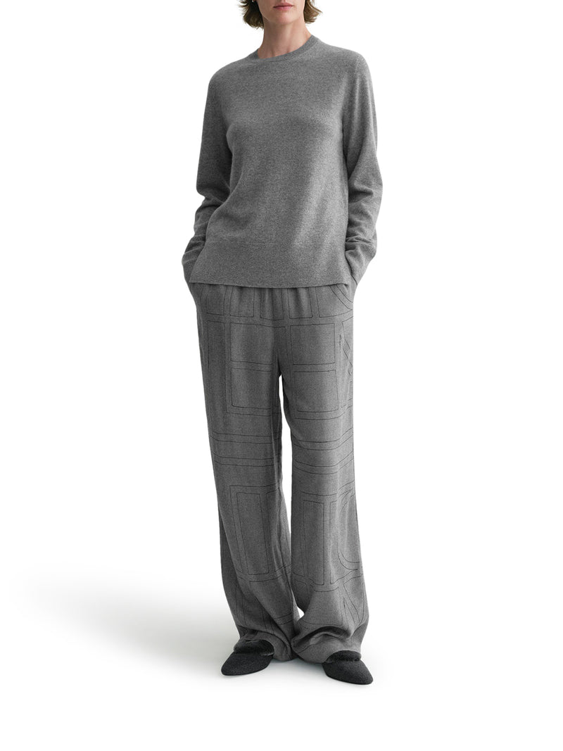 MONOGRAM FLANNEL TROUSERS