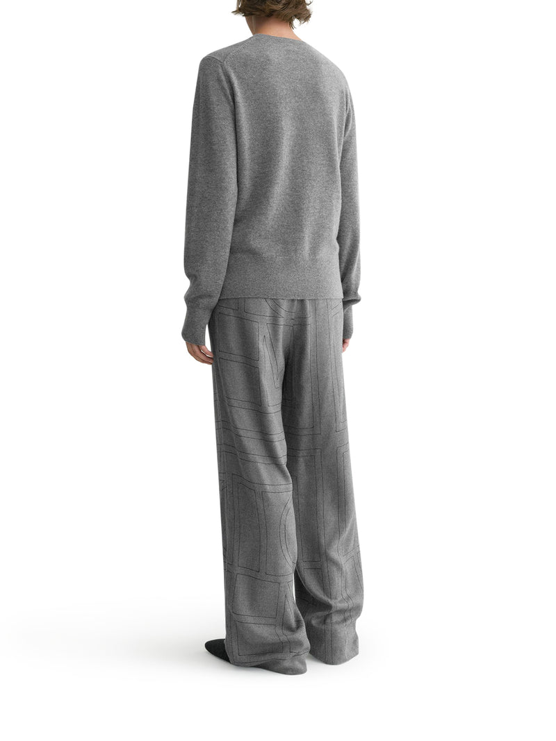 MONOGRAM FLANNEL TROUSERS