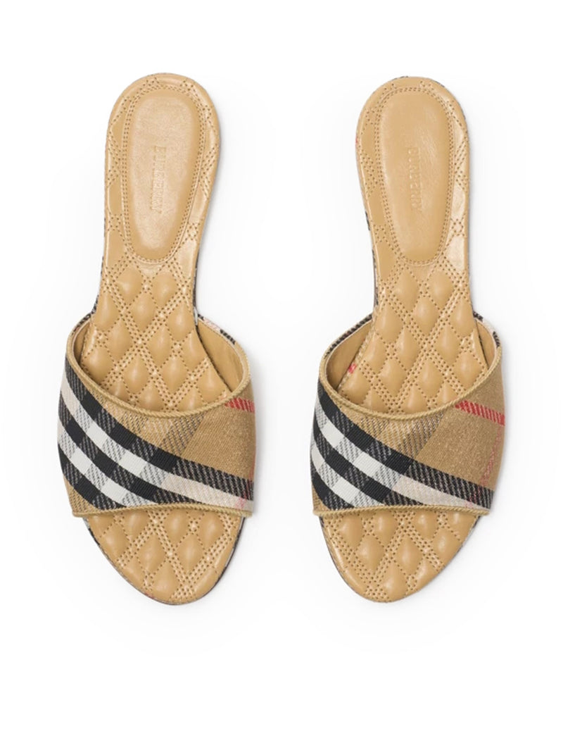 SLOANE CHECK SLIPPERS