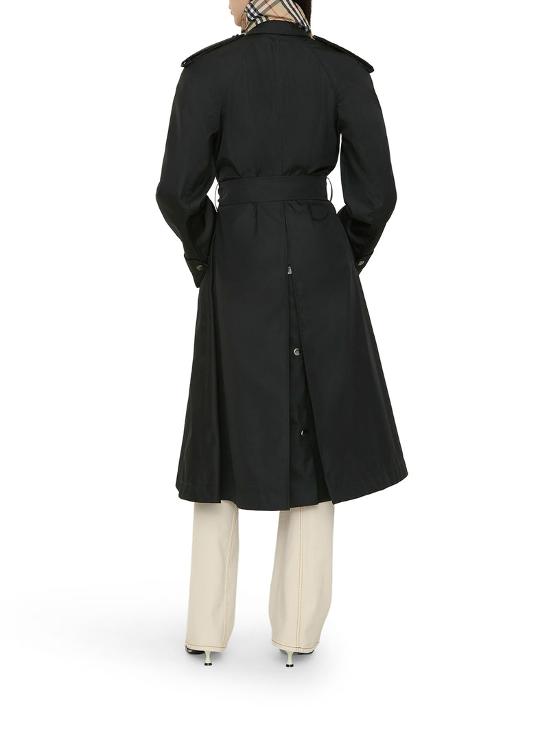LONG NYLON CAR COAT WITH HOOD