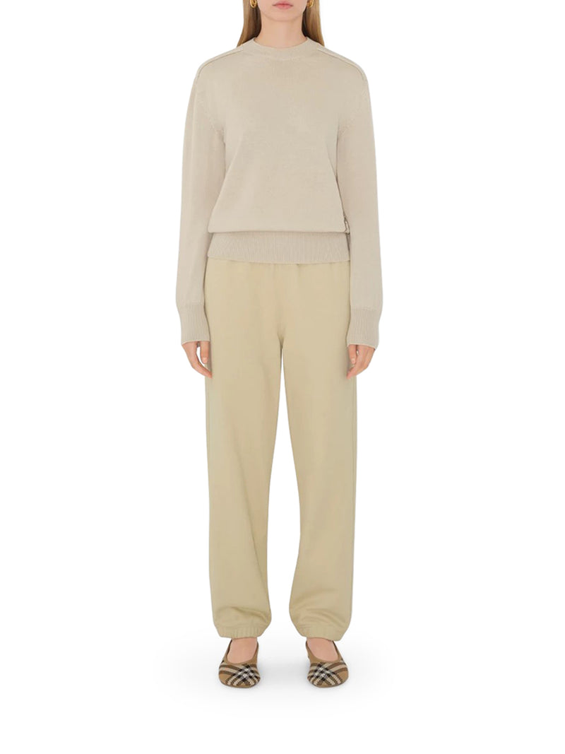 COTTON JOGGING TROUSERS WITH CHECK APPLIQUE