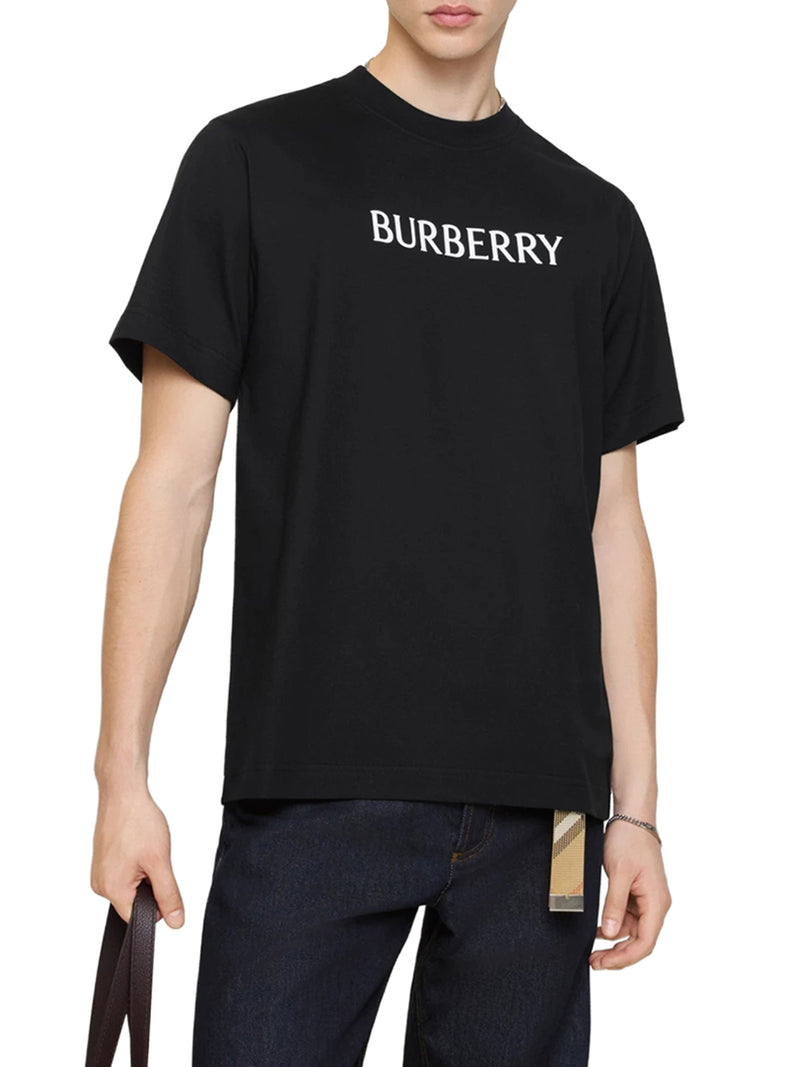 COTTON T-SHIRT WITH PRINTED BURBERRY LOGO