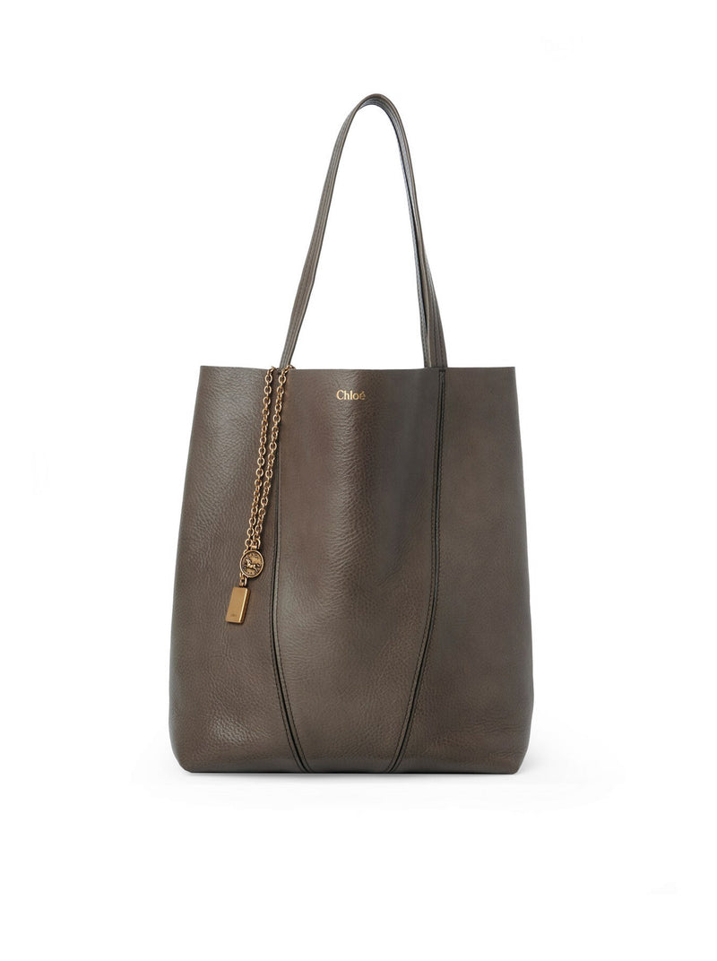 CHLOÉ SPIN TOTE BAG IN GRANATE LEATHER