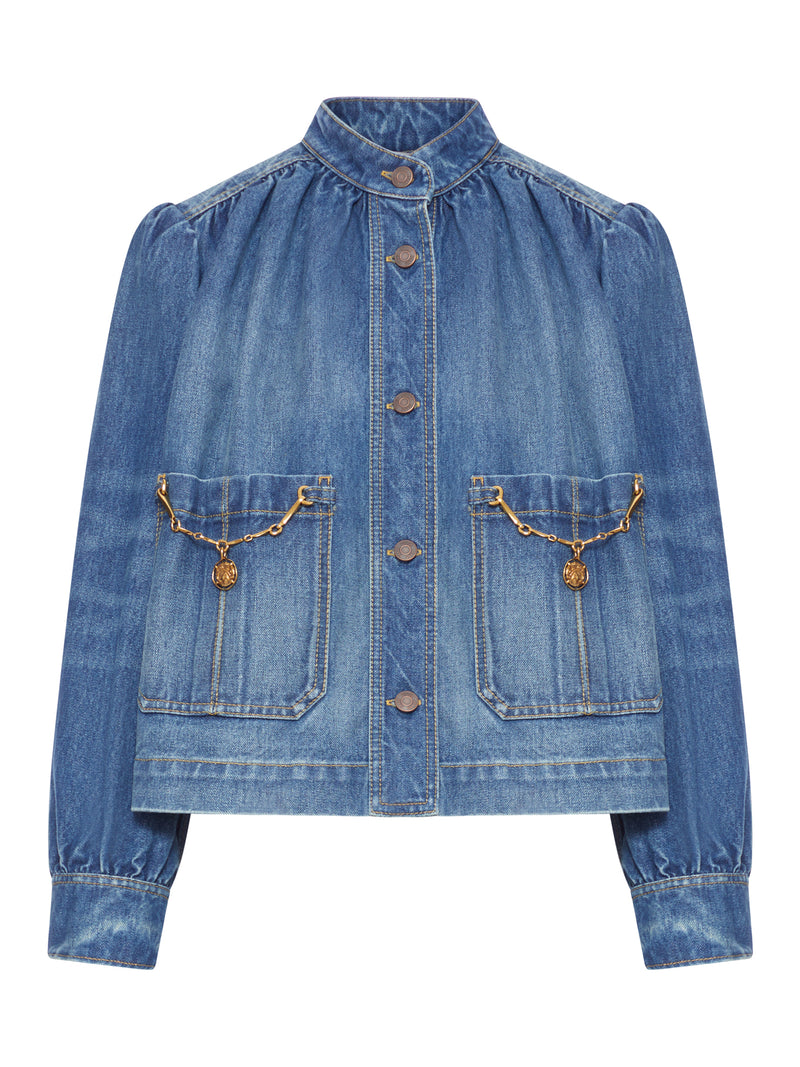 HIGH NECK DENIM JACKET