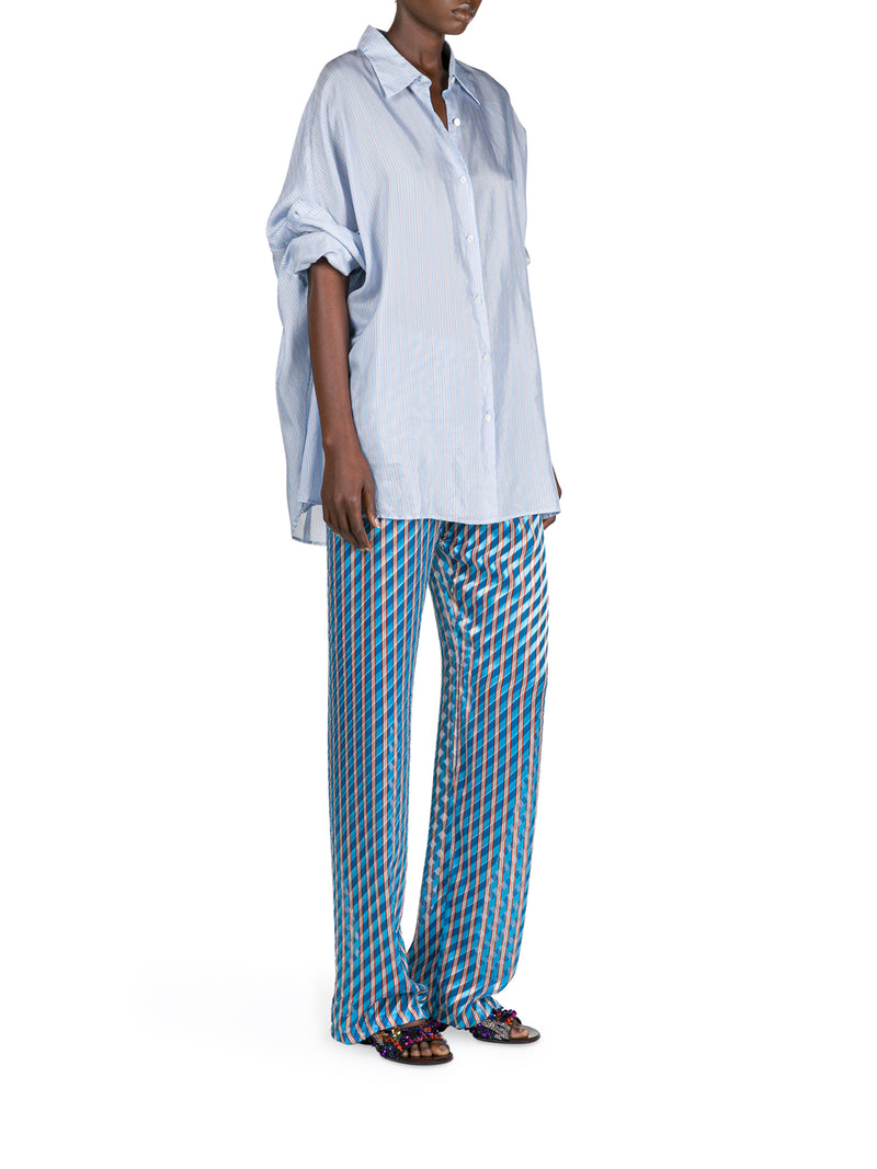 OVERSIZED STRIPED CUPRO SHIRT