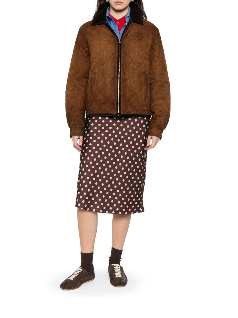 SUEDE JACKET WITH VELVET COLLAR