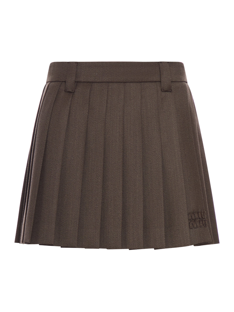 PLEATED MINI SKIRT IN COVER FABRIC