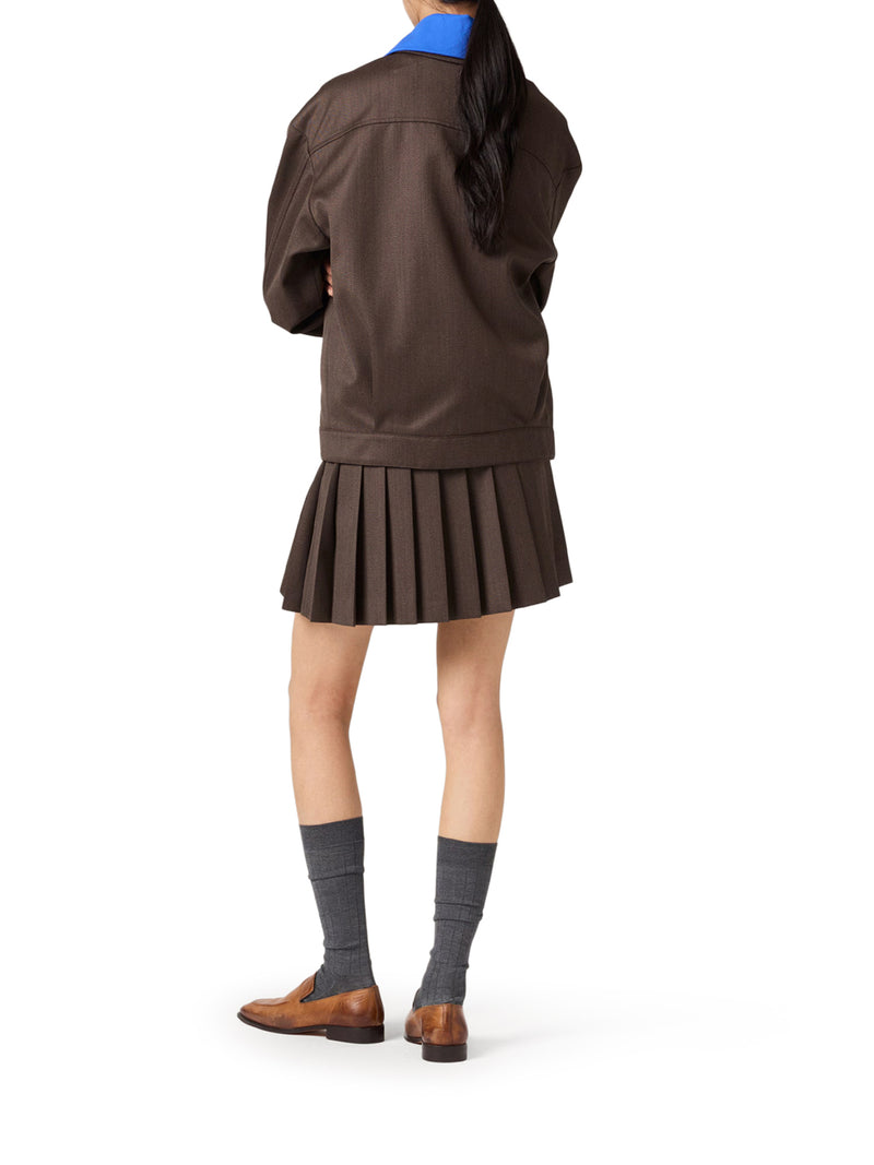 PLEATED MINI SKIRT IN COVER FABRIC