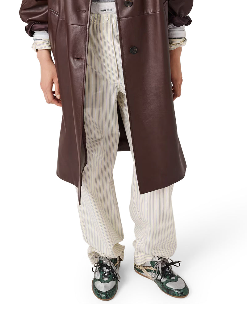 STRIPED COTTON POPLIN PANTS