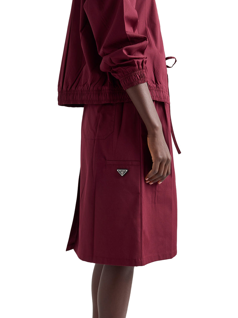 COTTON POPLIN MIDI SKIRT