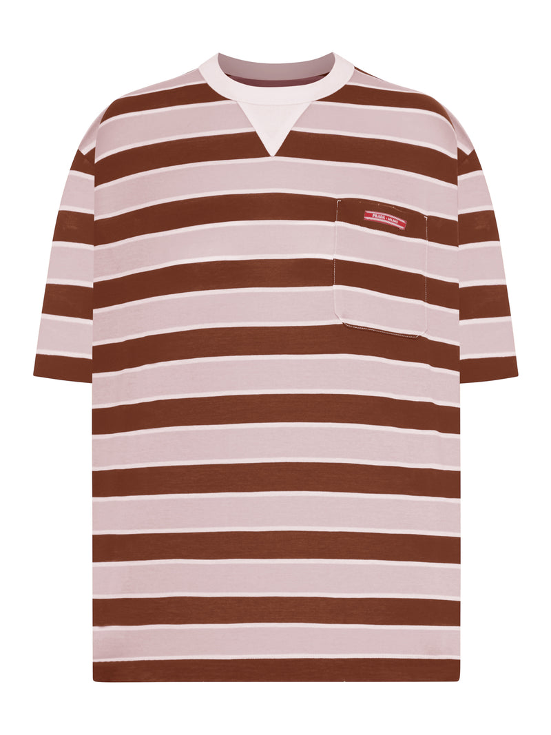 STRIPED LISLE THREAD T-SHIRT