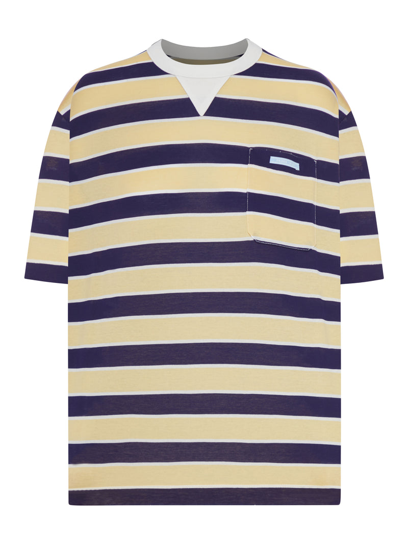 STRIPED LISLE THREAD T-SHIRT